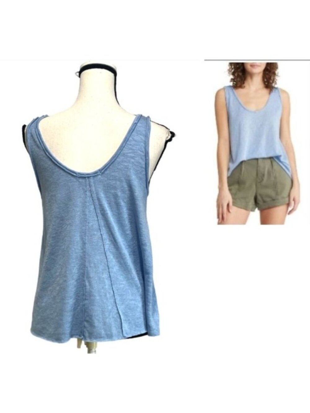 Treasure & Bond U-neck Swing Tank In Blue Belair, Sz. XS